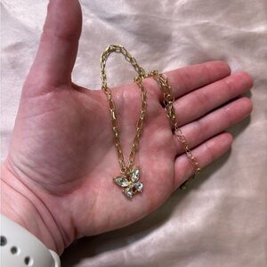 Gold Butterfly Pendant Necklace